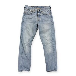 Levi's Pants 26x28 Blue 501 Men's Button Fly Jeans‎ Premium Light Wash Straight